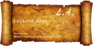 Leitold Alex névjegykártya